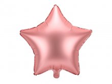 Folinis balionas "Žvaigždė", rožinio aukso matinė (48cm)